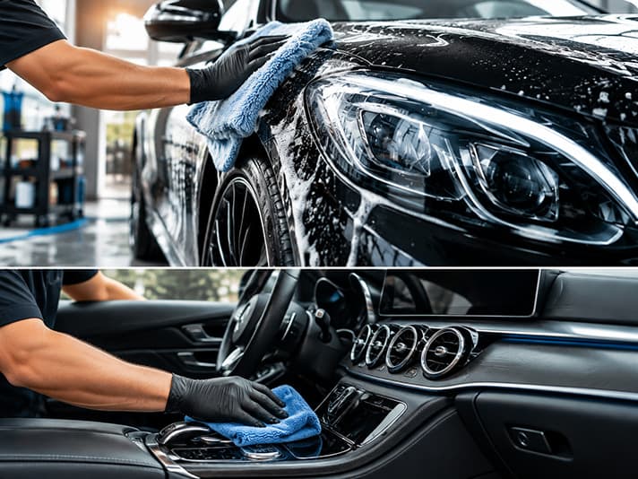 Headlight and interior detailing, ready to take a booking
