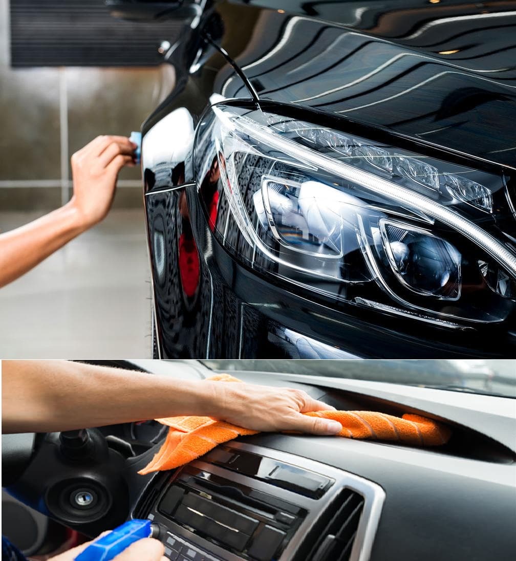 Headlight restoration and dashboard detailing